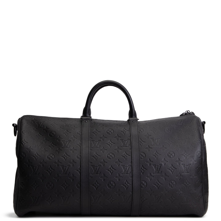 LOUIS VUITTON Keepall 50 Bandouliere Monogram Shadow Leather