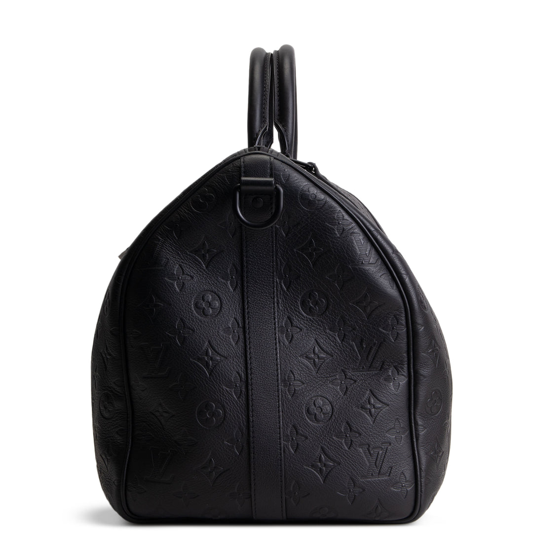 LOUIS VUITTON Keepall 50 Bandouliere Monogram Shadow Leather