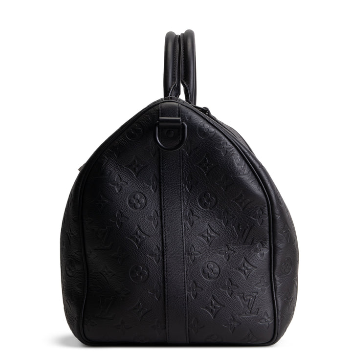 LOUIS VUITTON Keepall 50 Bandouliere Monogram Shadow Leather