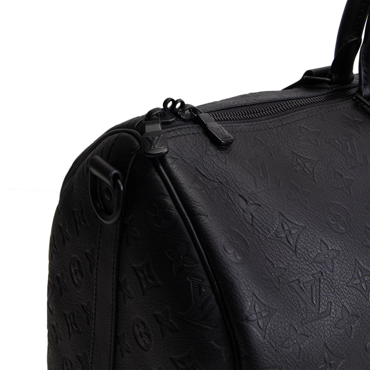 LOUIS VUITTON Keepall 50 Bandouliere Monogram Shadow Leather