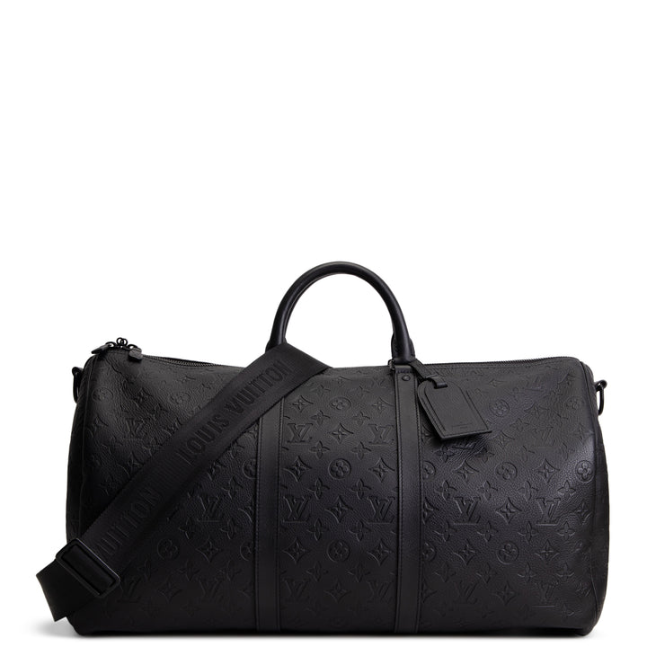 LOUIS VUITTON Keepall 50 Bandouliere Monogram Shadow Leather