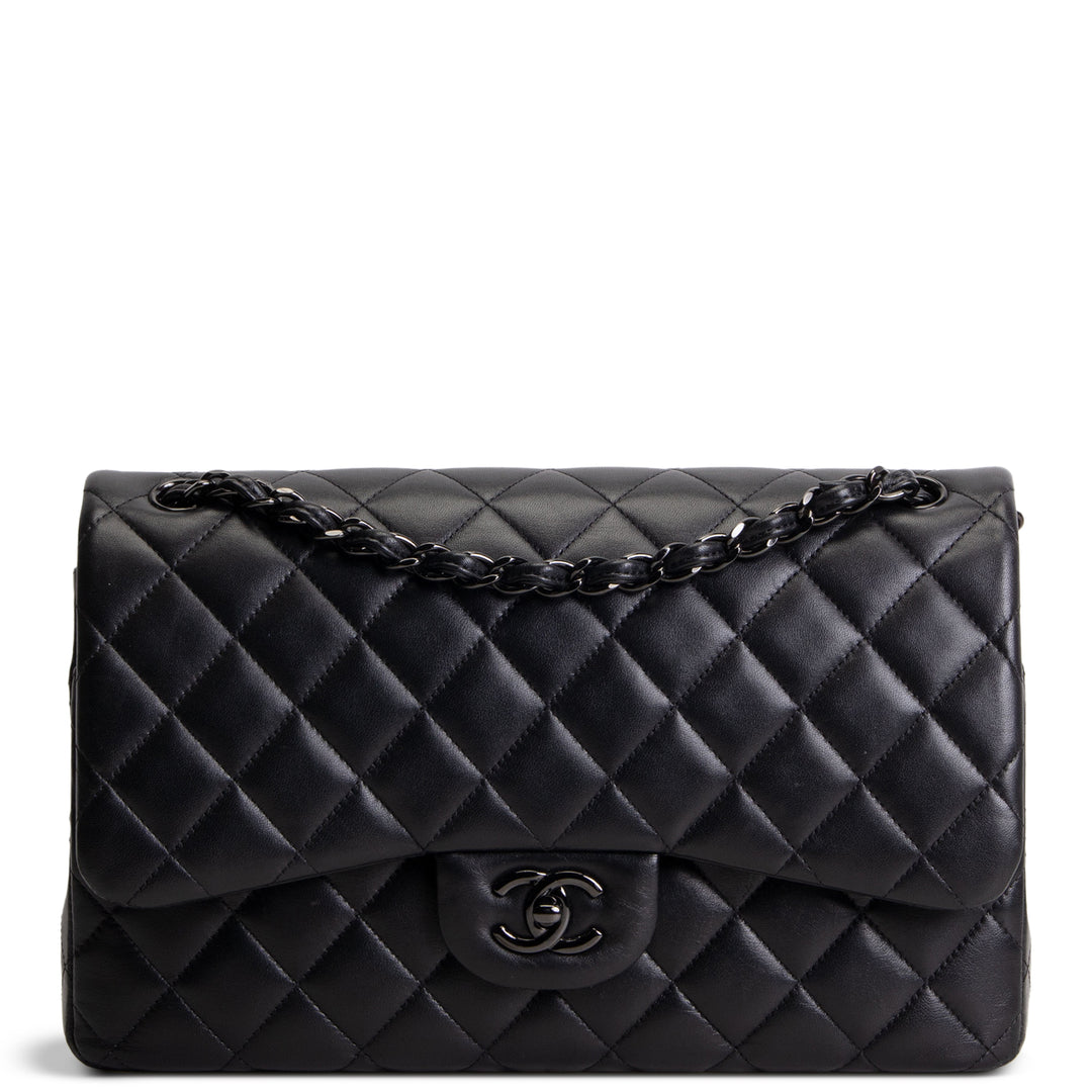 CHANEL Jumbo Double Flap So Black