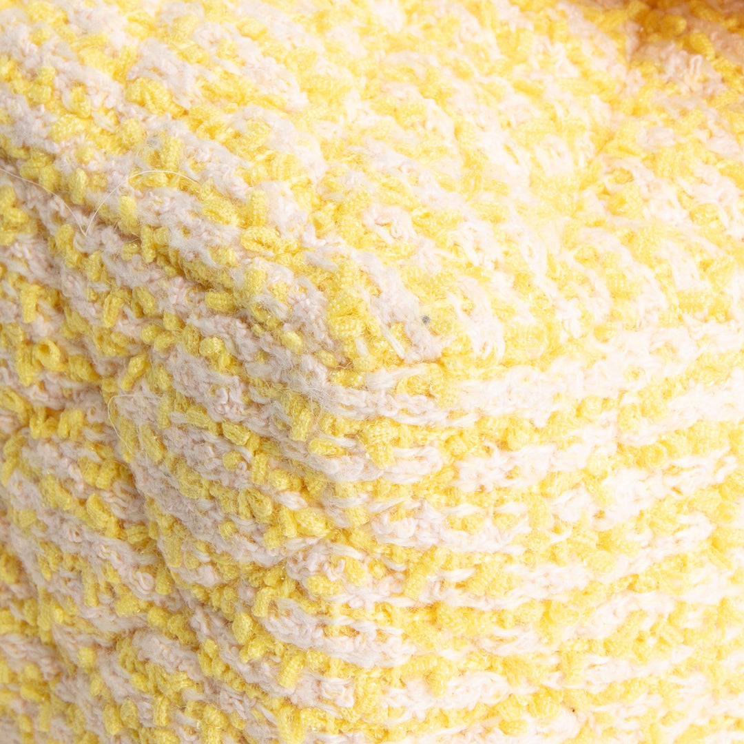 CHANEL Medium Double Flap Quilted Tweed Yellow