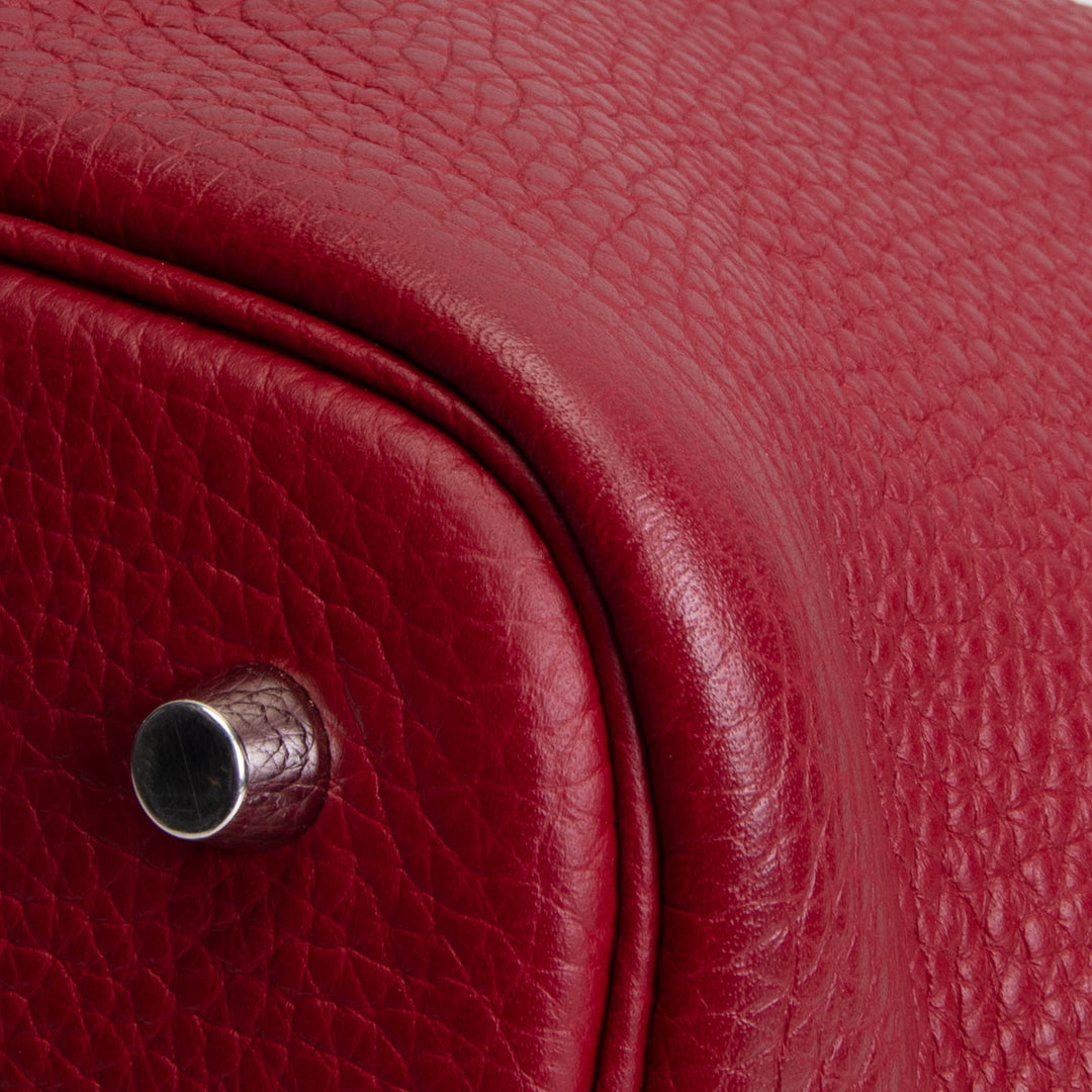 HERMES Picotin 22 Clemence w/ Palladium Hardware - Burgundy