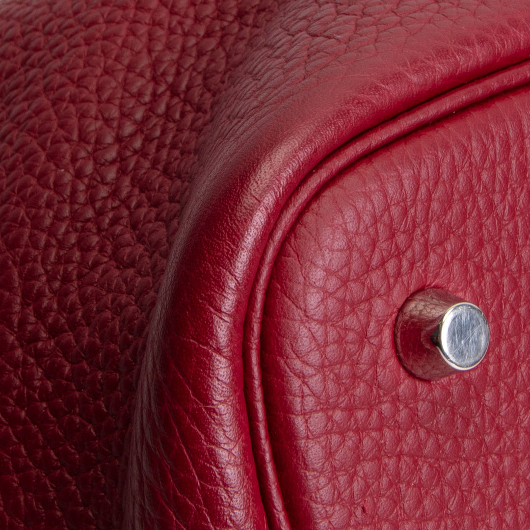 HERMES Picotin 22 Clemence w/ Palladium Hardware - Burgundy