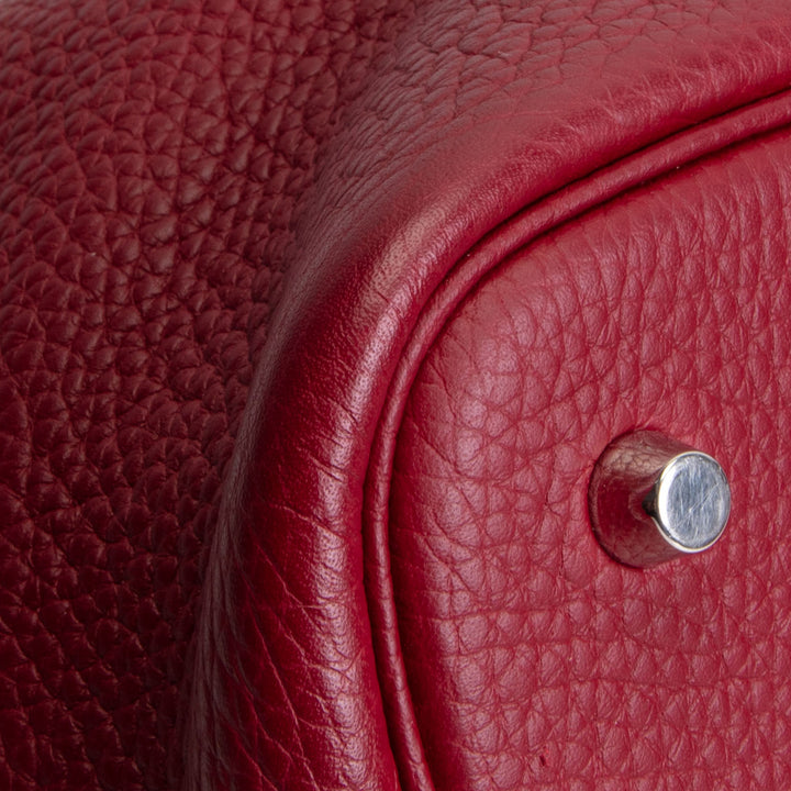 HERMES Picotin 22 Clemence w/ Palladium Hardware - Burgundy