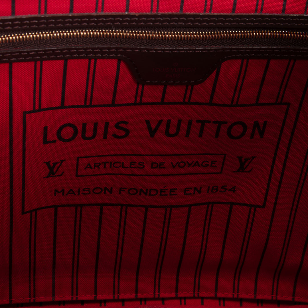 LOUIS VUITTON Damier Ebene Neverfull MM w/ Pouch