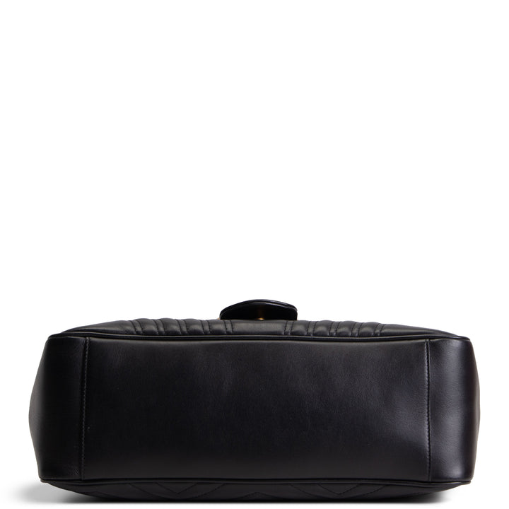 GUCCI Marmont Top Handle Shoulder Bag - Black