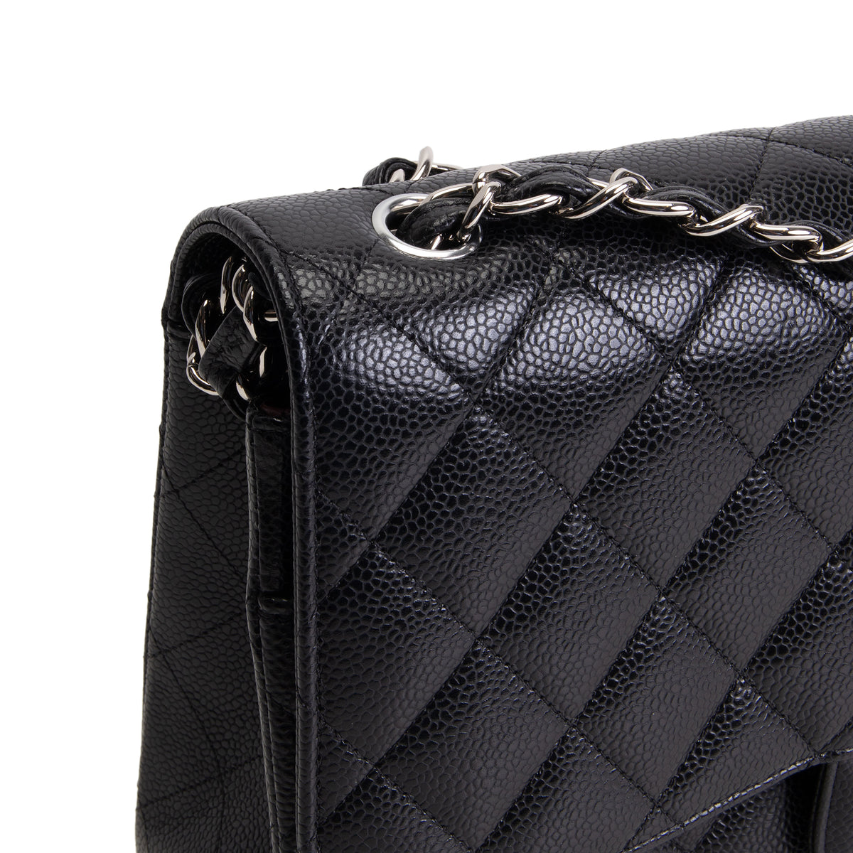 CHANEL Jumbo Double Flap - Quilted Caviar - Black