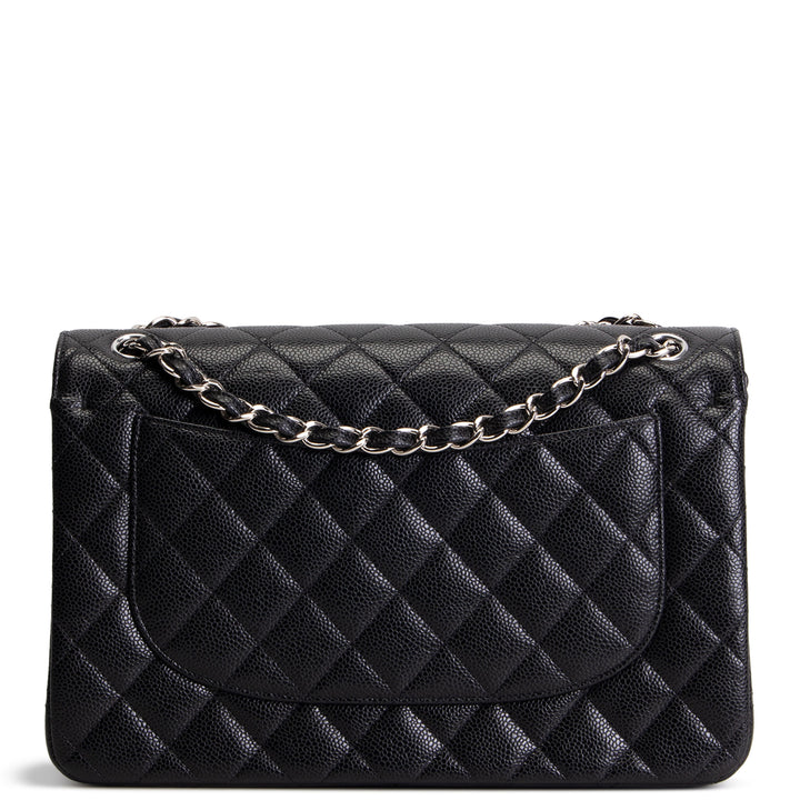 CHANEL Jumbo Double Flap - Quilted Caviar - Black