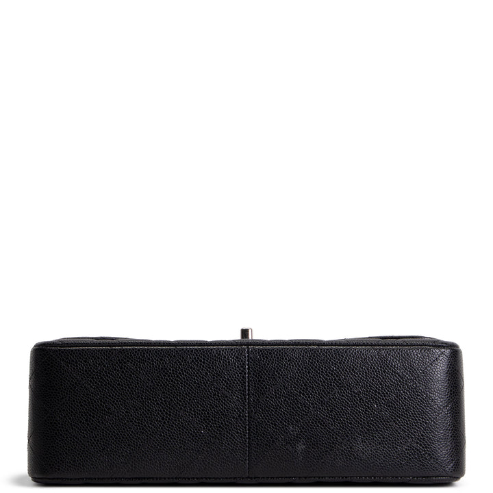 CHANEL Jumbo Double Flap - Quilted Caviar - Black