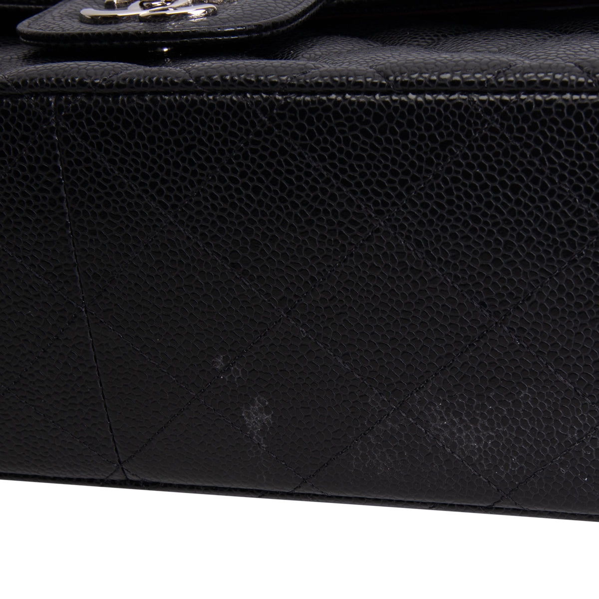 CHANEL Jumbo Double Flap - Quilted Caviar - Black
