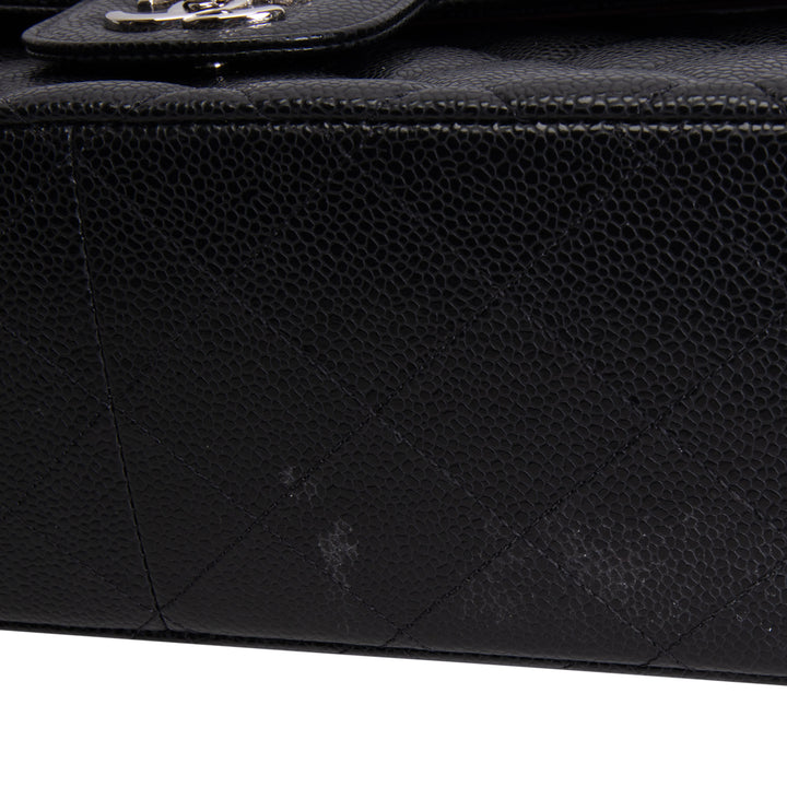CHANEL Jumbo Double Flap - Quilted Caviar - Black