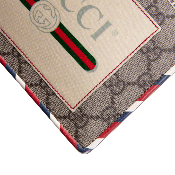 GUCCI GG Supreme Patchwork Courier Wristlet - Beige & Ebony