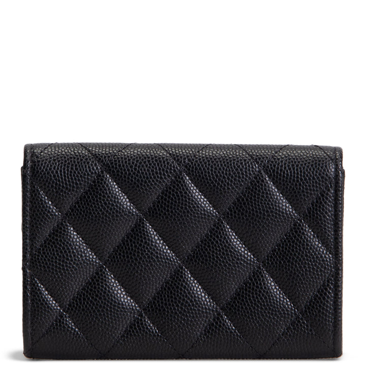 CHANEL CC Flap Card Holder - Quilted Caviar - Black