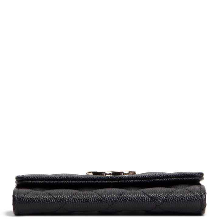 CHANEL CC Flap Card Holder - Quilted Caviar - Black