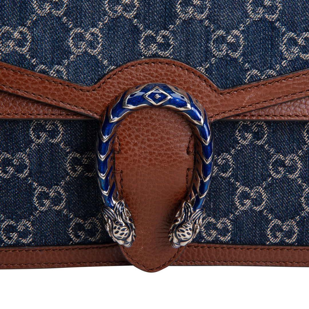 GUCCI GG Demin Small Dionysus Shoulder Bag - Blue