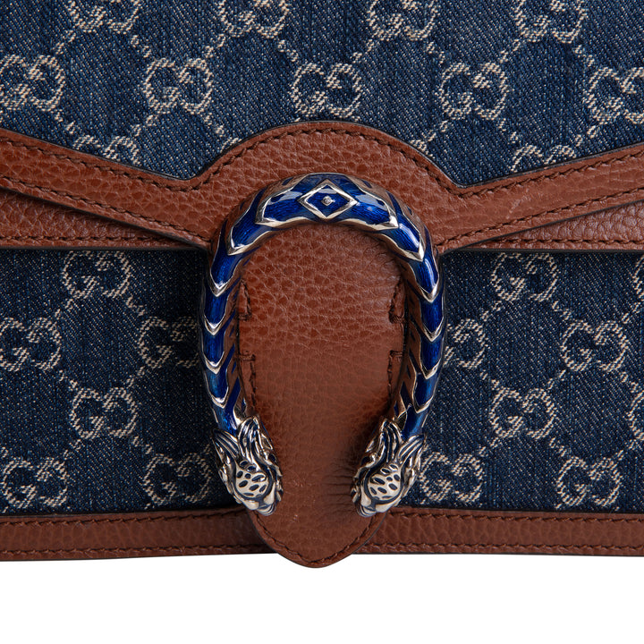 GUCCI GG Demin Small Dionysus Shoulder Bag - Blue