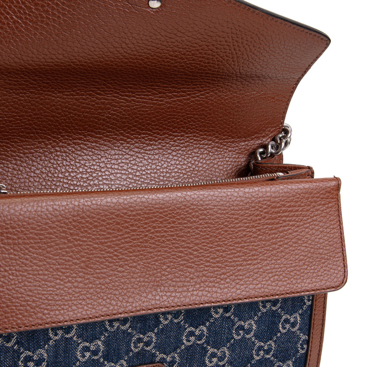 GUCCI GG Demin Small Dionysus Shoulder Bag - Blue