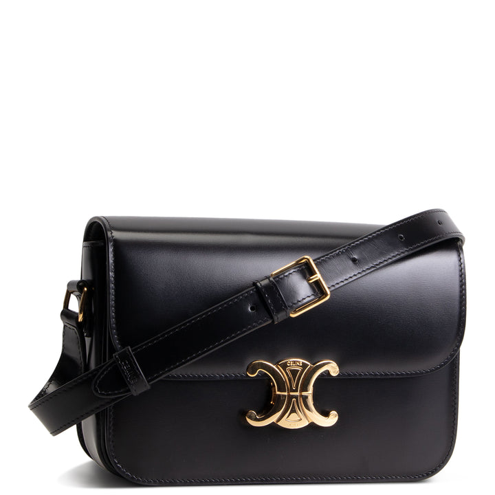 CELINE Classique Triomphe Shoulder Bag - Black