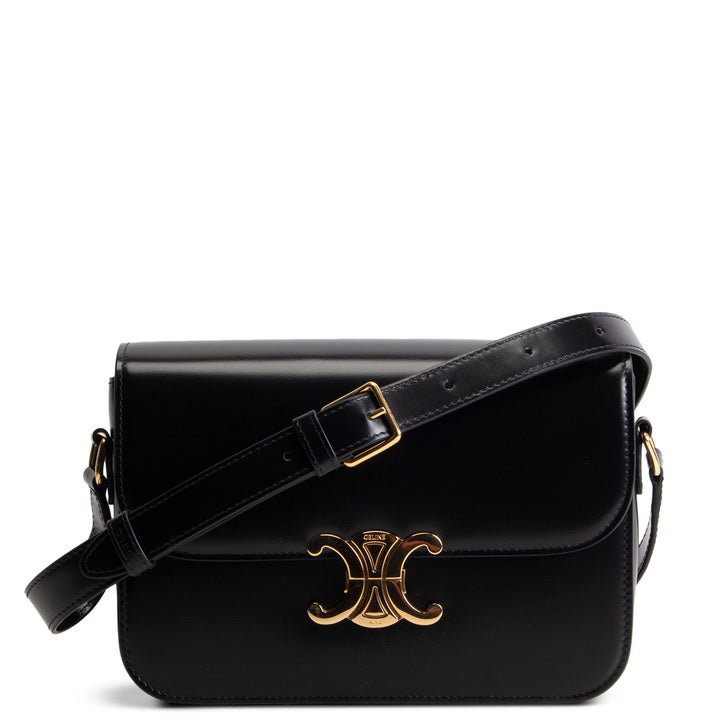 CELINE Classique Triomphe Shoulder Bag - Black