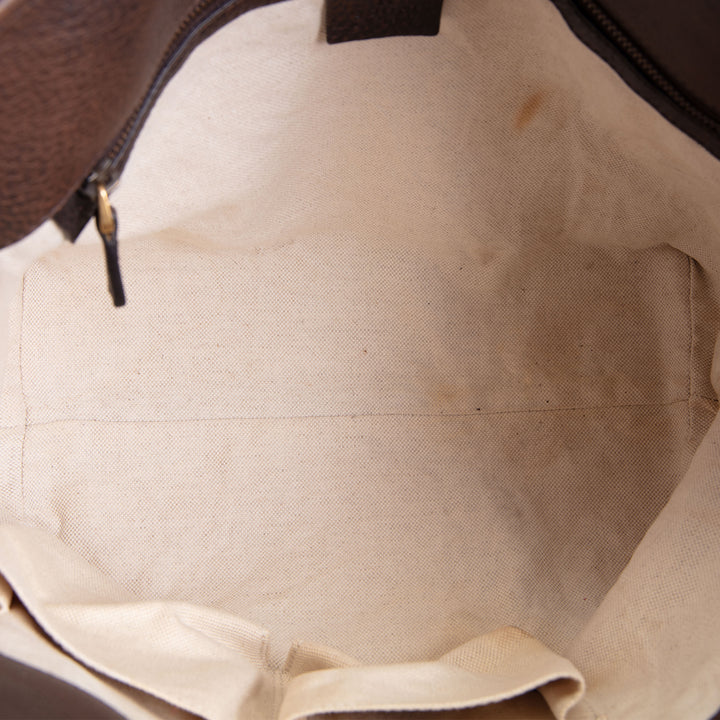 GUCCI Canvas Crafty Laid Back Tote - Tan/Brown OUTLET FINAL SALE