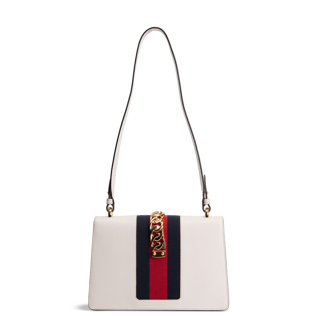 GUCCI Small Embroidered Sylvie - White
