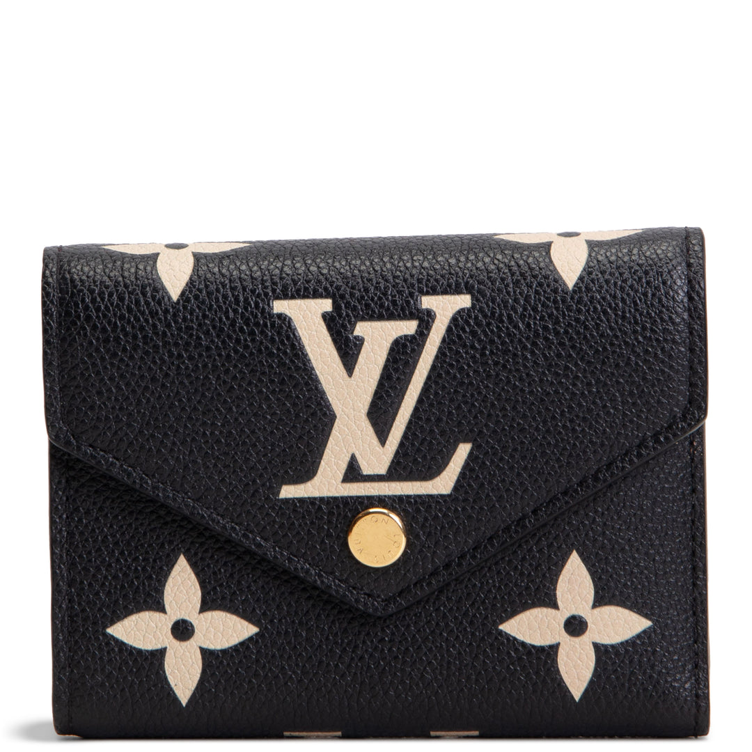 LOUIS VUITTON Bicolor Empreinte Victorine Wallet - Black / Beige