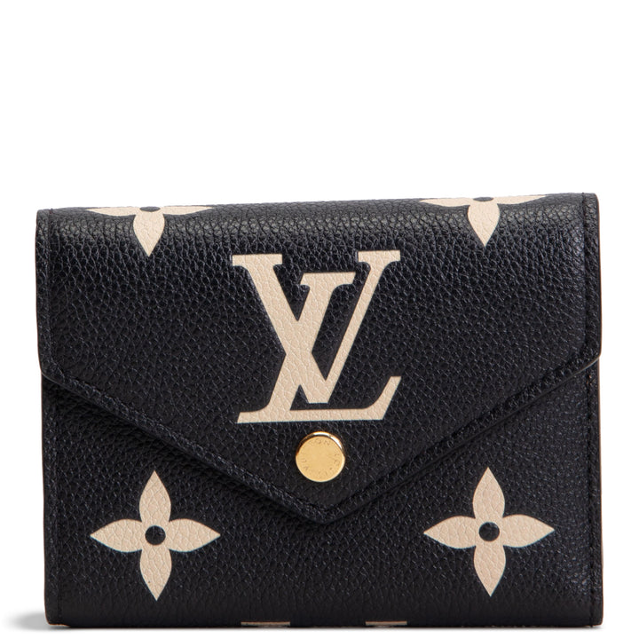 LOUIS VUITTON Bicolor Empreinte Victorine Wallet - Black / Beige