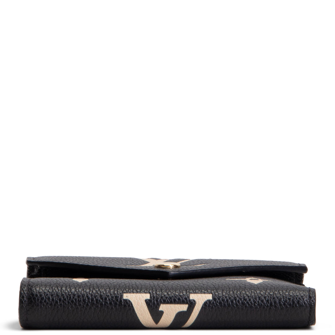LOUIS VUITTON Bicolor Empreinte Victorine Wallet - Black / Beige