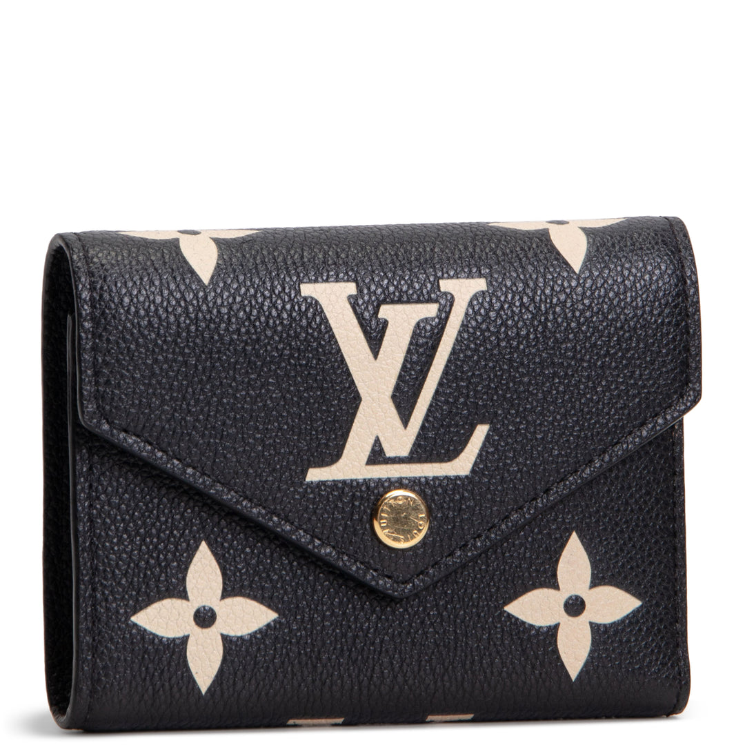 LOUIS VUITTON Bicolor Empreinte Victorine Wallet - Black / Beige