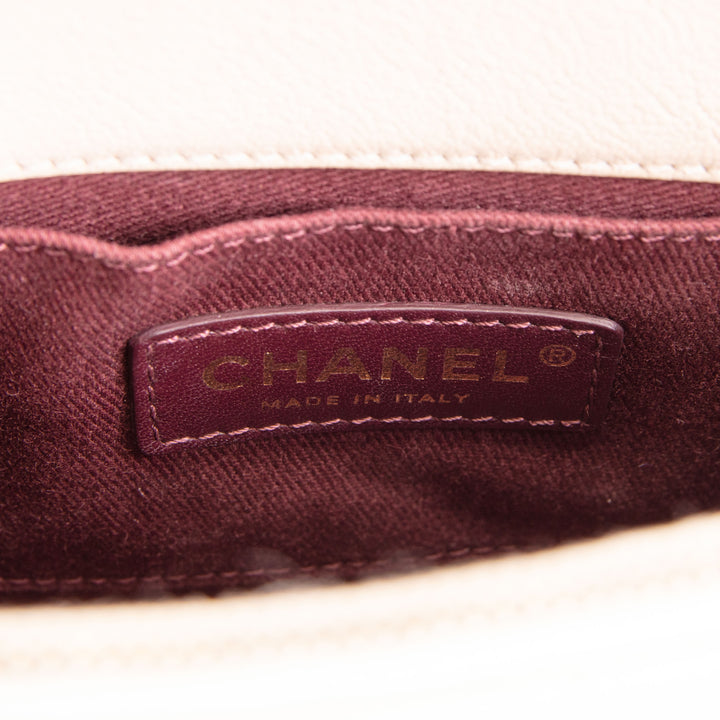 CHANEL Leather Coco Curve Flap Bag - Ivory