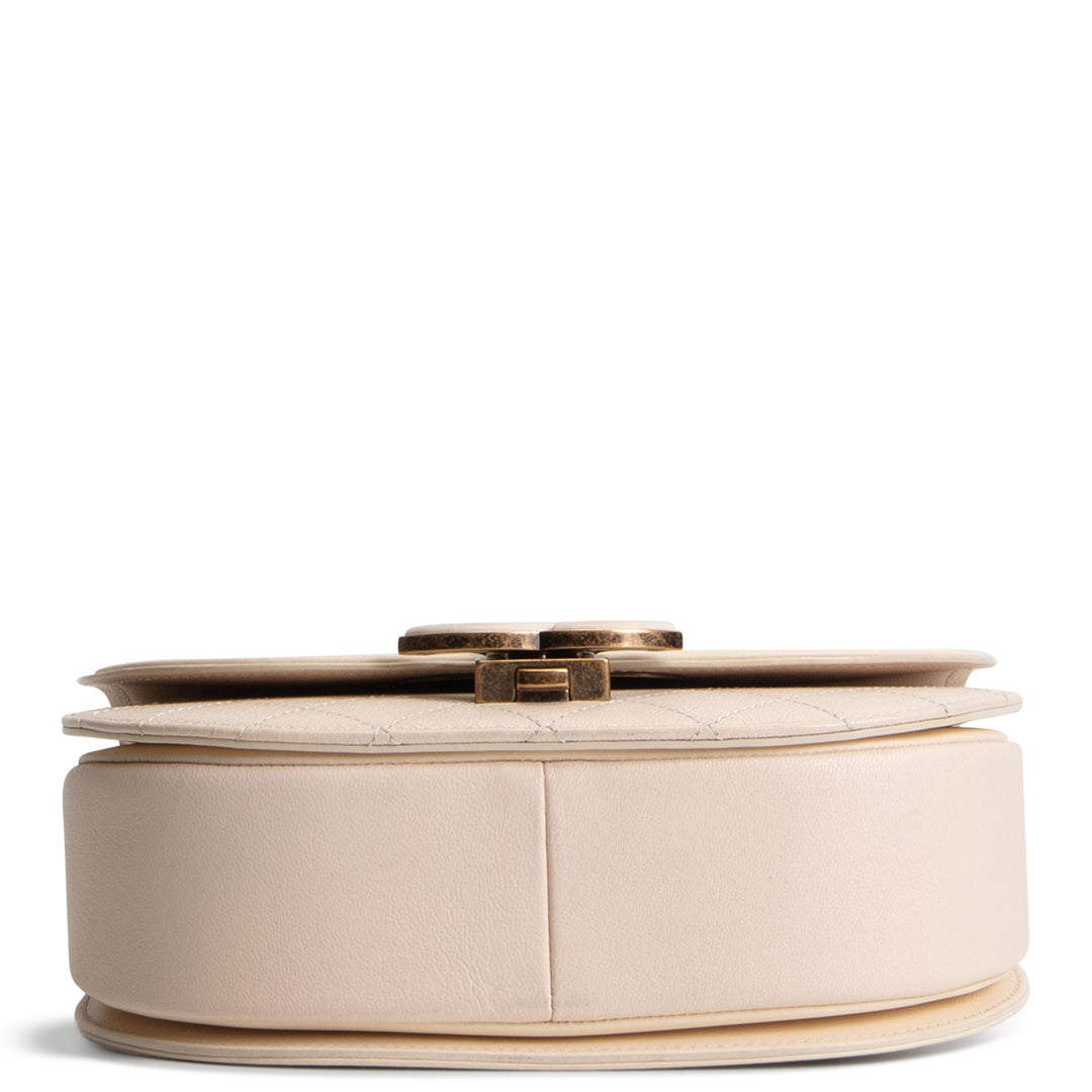CHANEL Leather Coco Curve Flap Bag - Ivory
