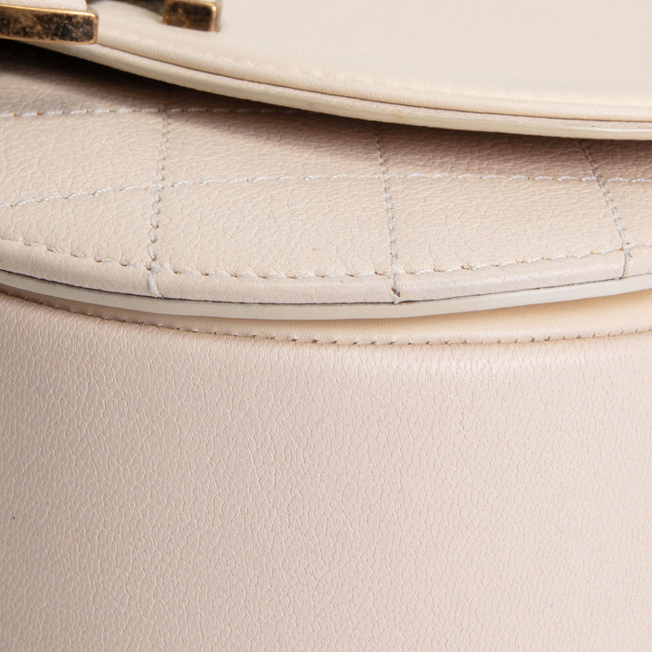 CHANEL Leather Coco Curve Flap Bag - Ivory