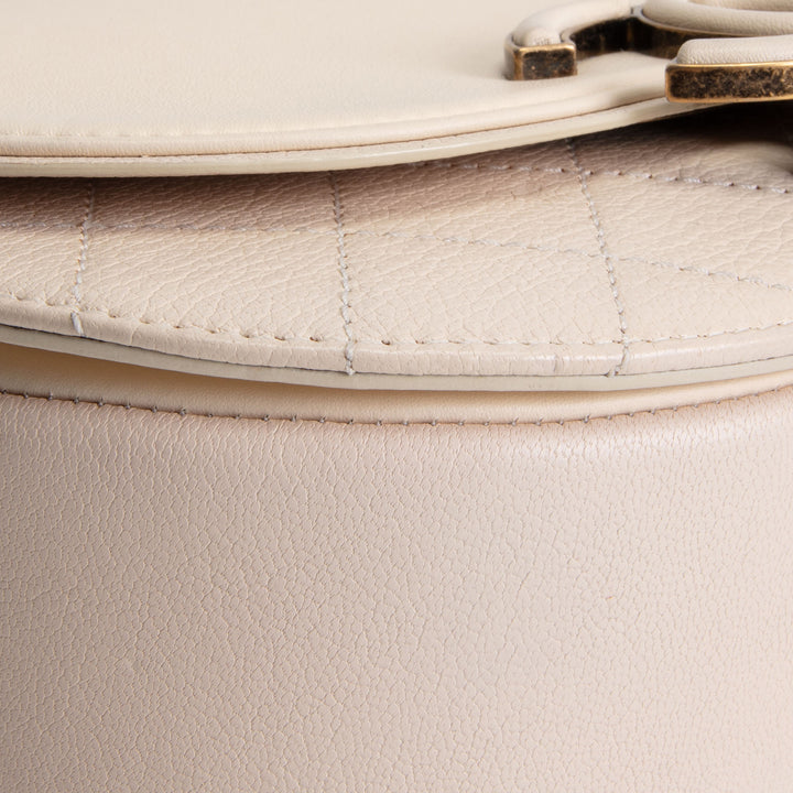 CHANEL Leather Coco Curve Flap Bag - Ivory