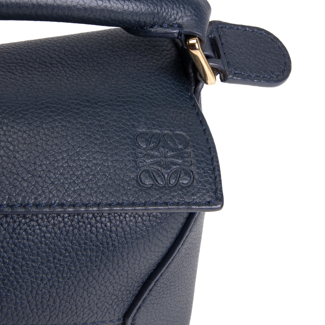 LOEWE Mini Puzzle w/ Leather Strap - Navy