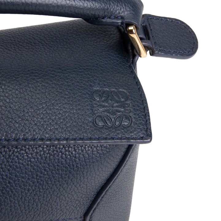 LOEWE Mini Puzzle w/ Leather Strap - Navy