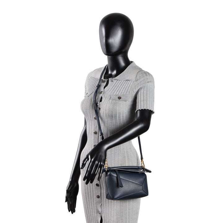 LOEWE Mini Puzzle w/ Leather Strap - Navy