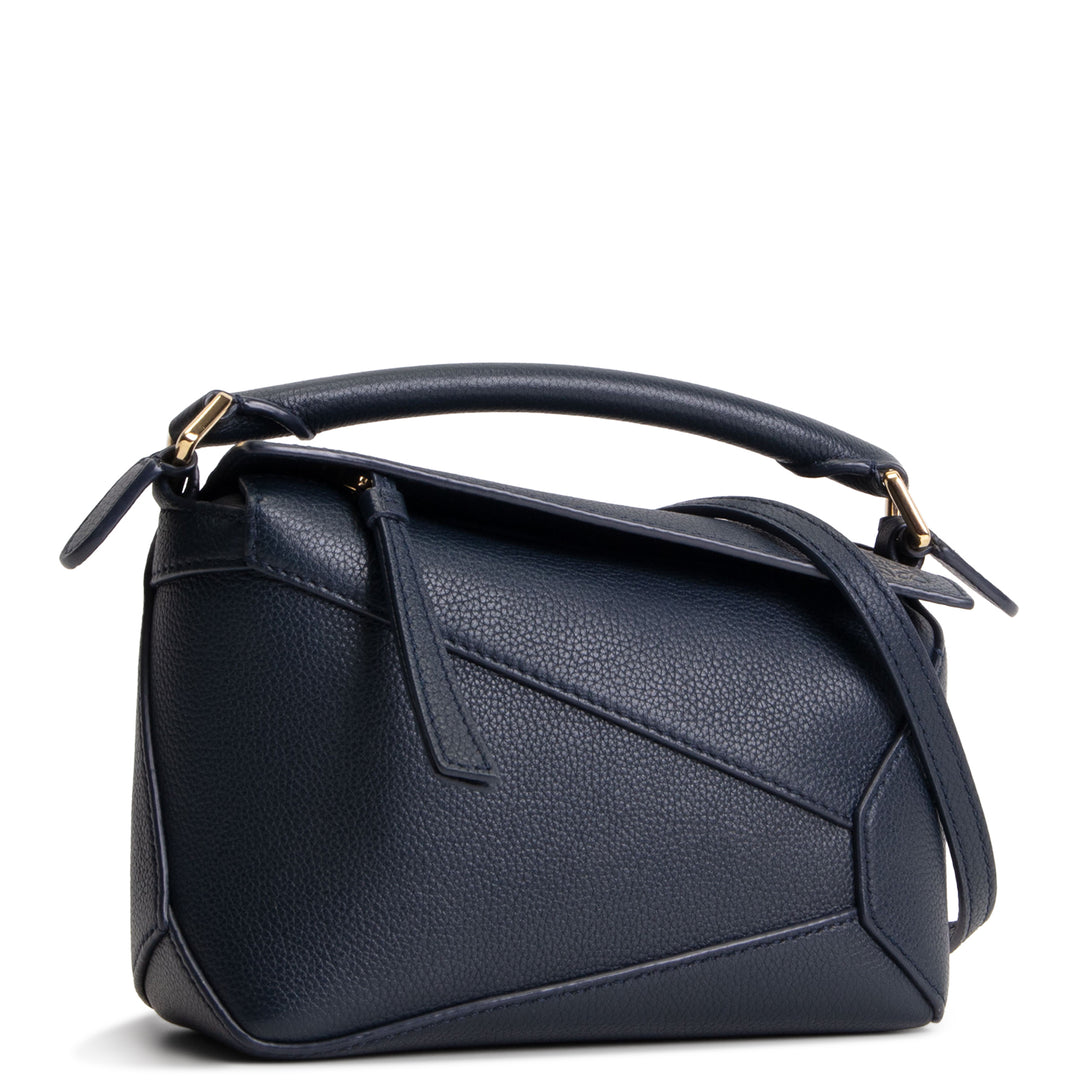 LOEWE Mini Puzzle w/ Leather Strap - Navy