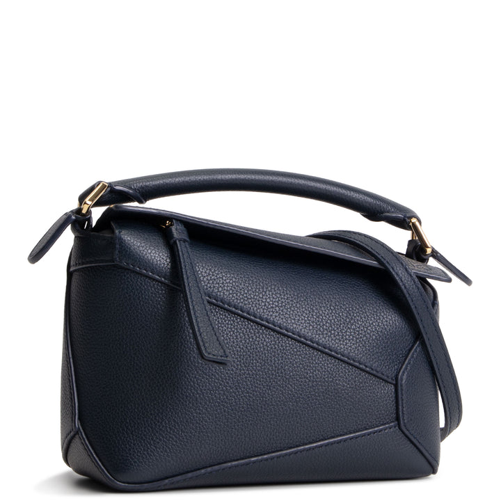 LOEWE Mini Puzzle w/ Leather Strap - Navy
