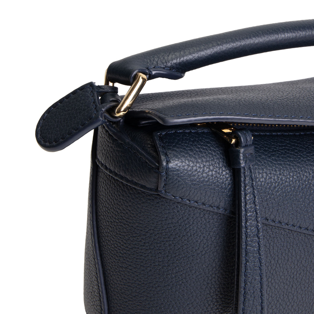LOEWE Mini Puzzle w/ Leather Strap - Navy