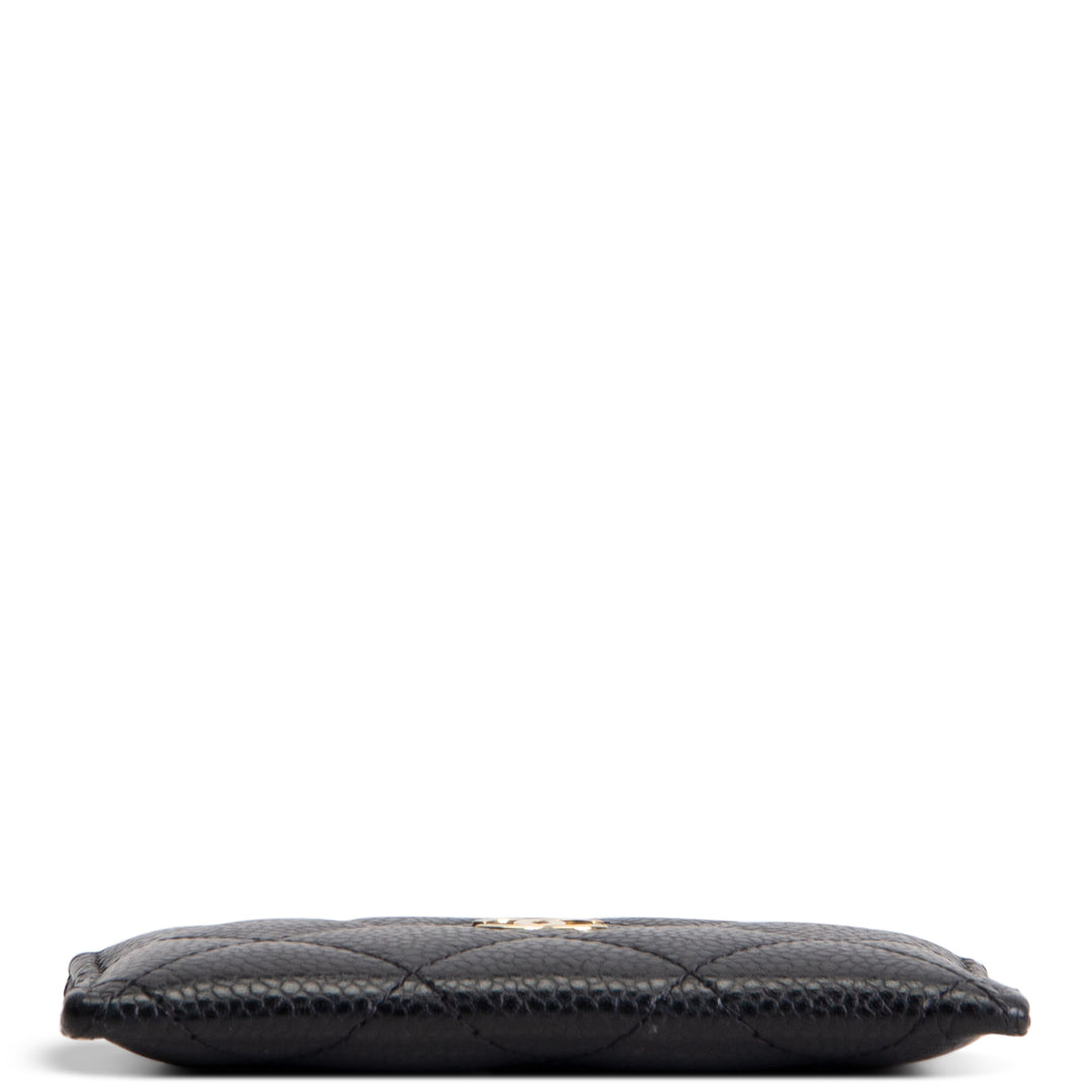 CHANEL Classic CC Cardholder Quilted Caviar- Black
