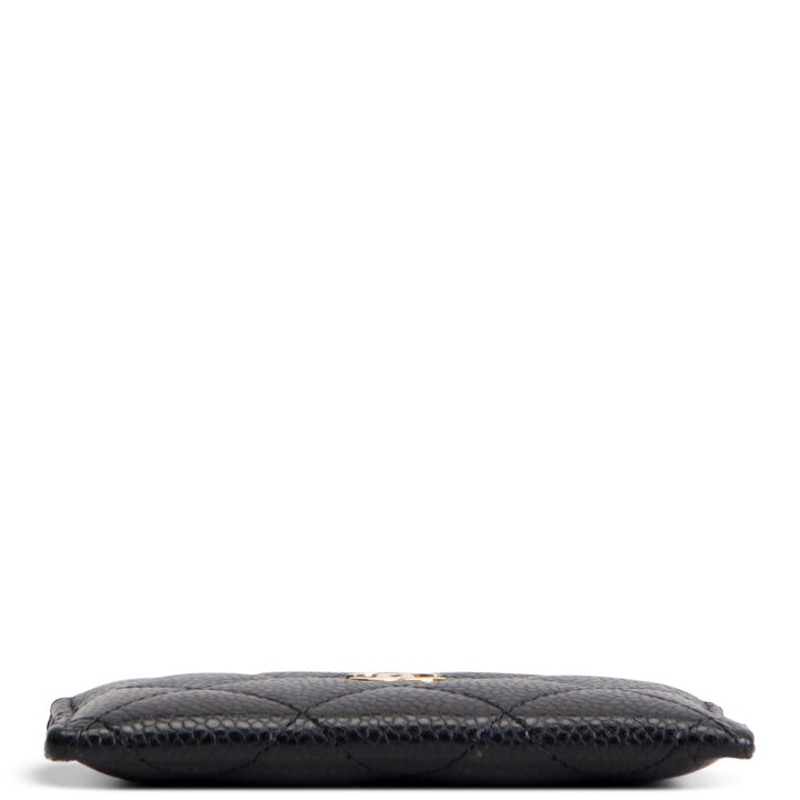 CHANEL Classic CC Cardholder Quilted Caviar- Black