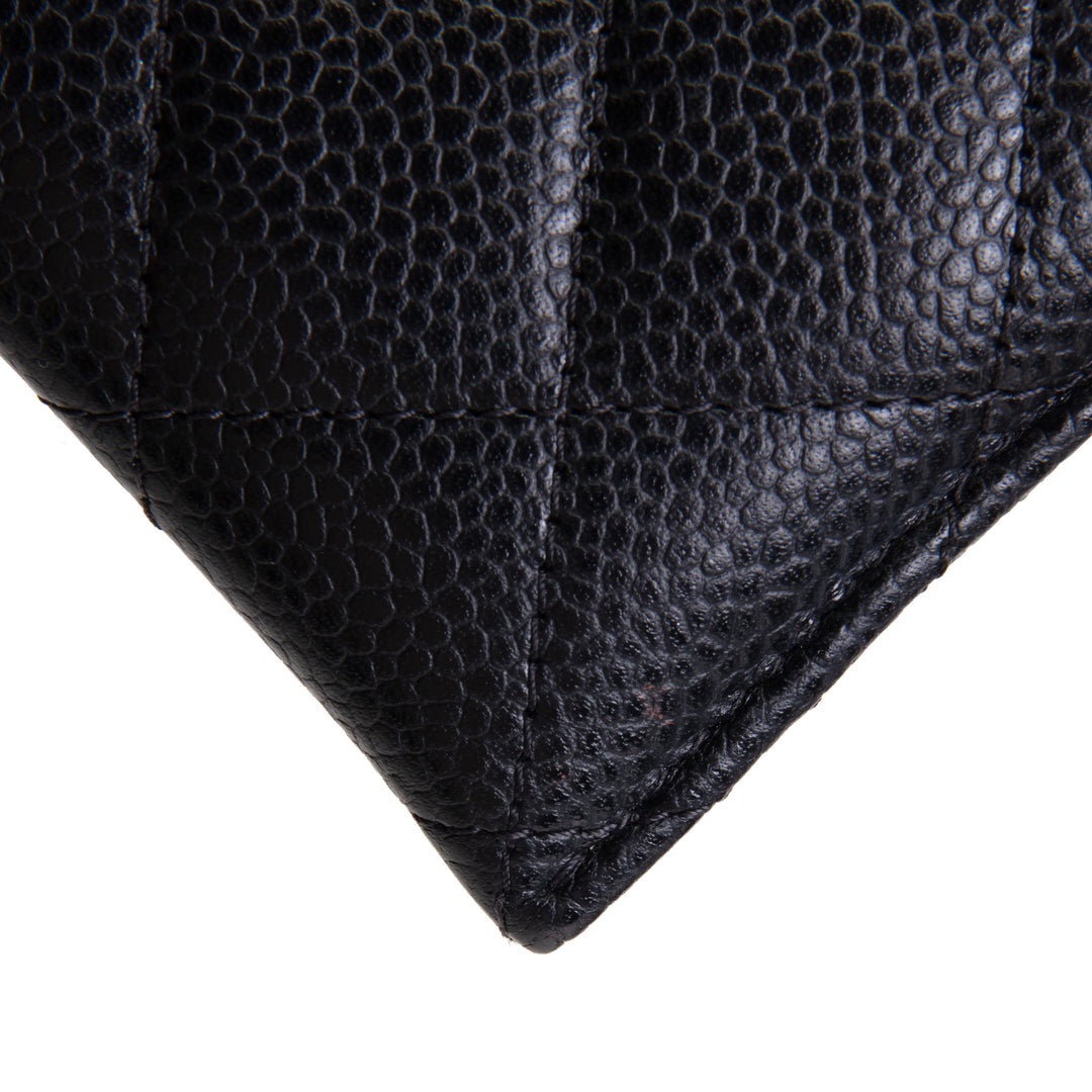 CHANEL Classic CC Cardholder Quilted Caviar- Black
