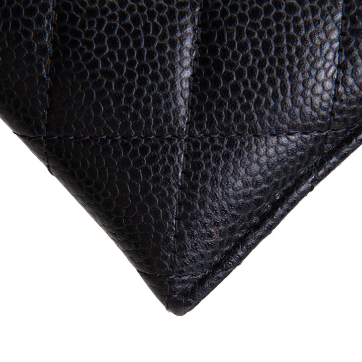 CHANEL Classic CC Cardholder Quilted Caviar- Black