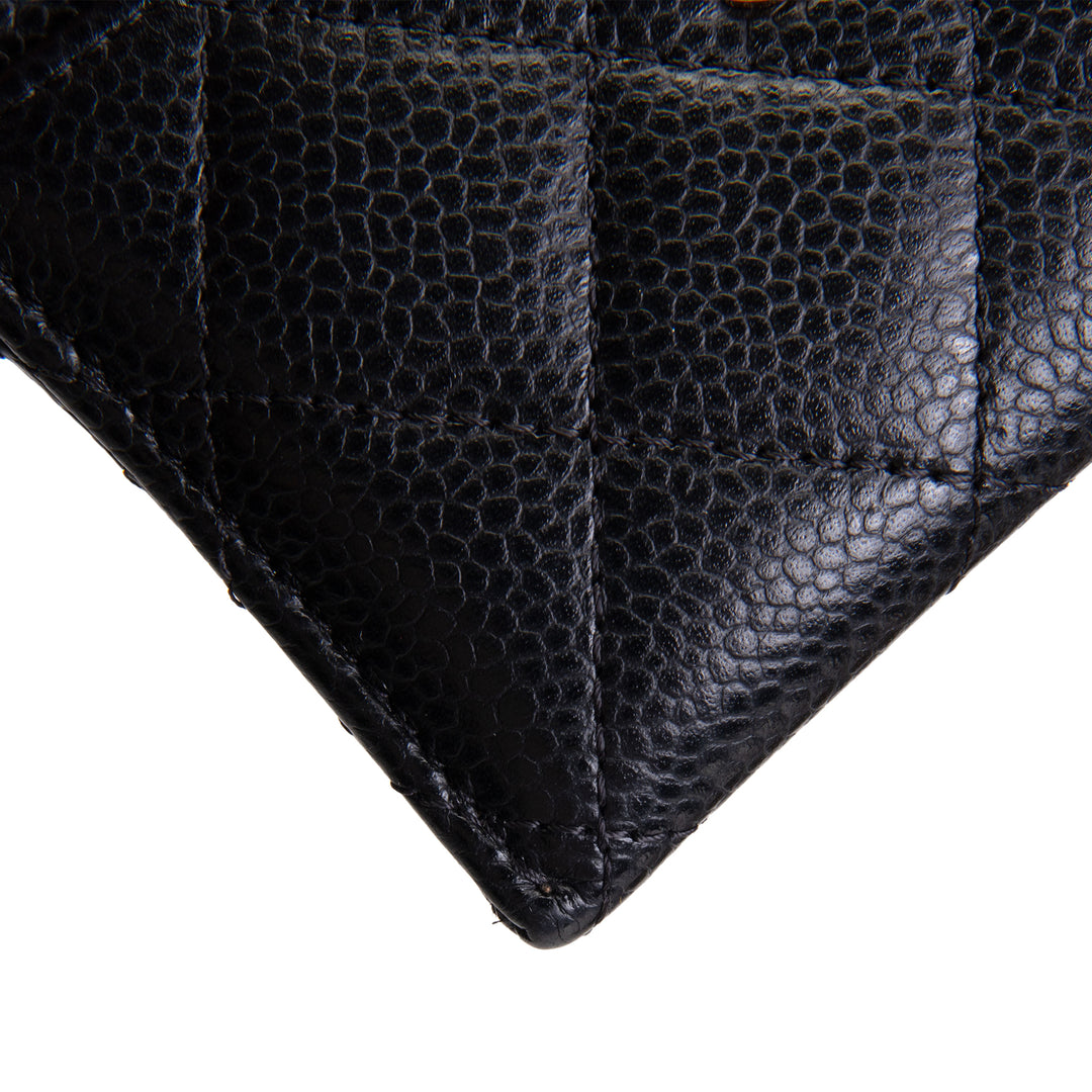 CHANEL Classic CC Cardholder Quilted Caviar- Black