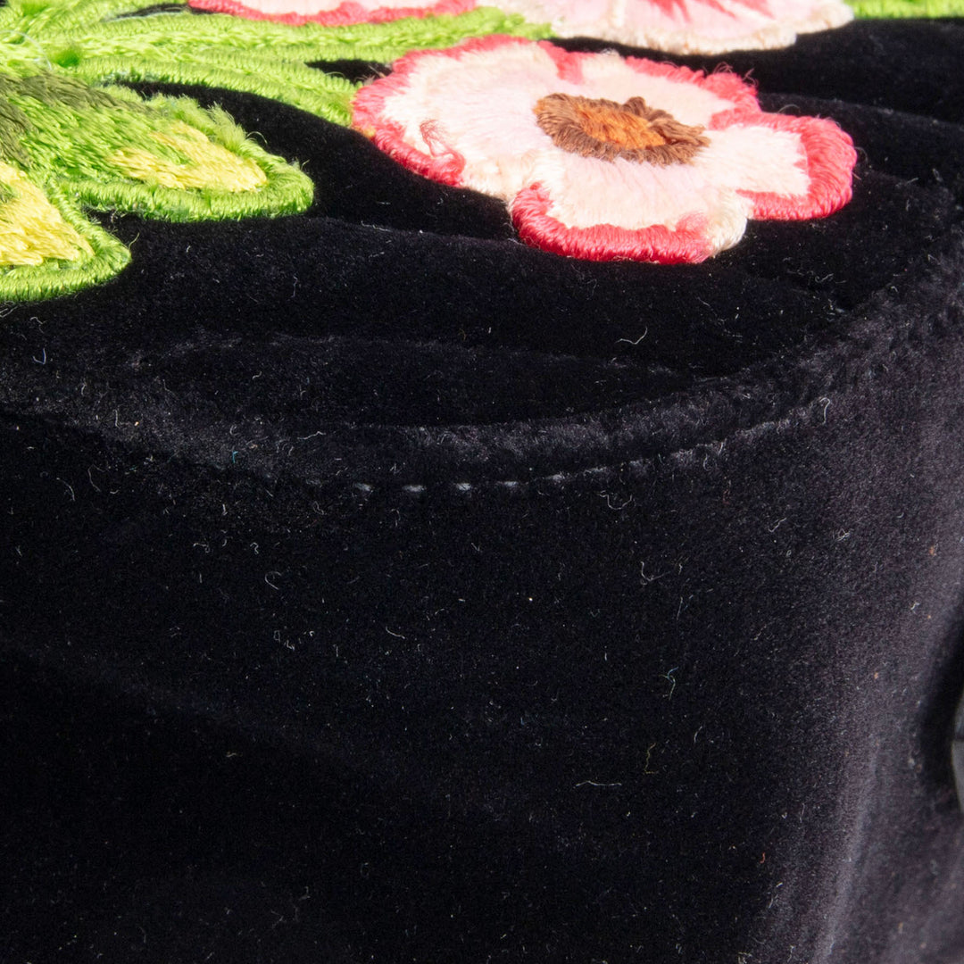 GUCCI Velvet GG Marmont Camera Bag w/ Embroidered Deer - Black