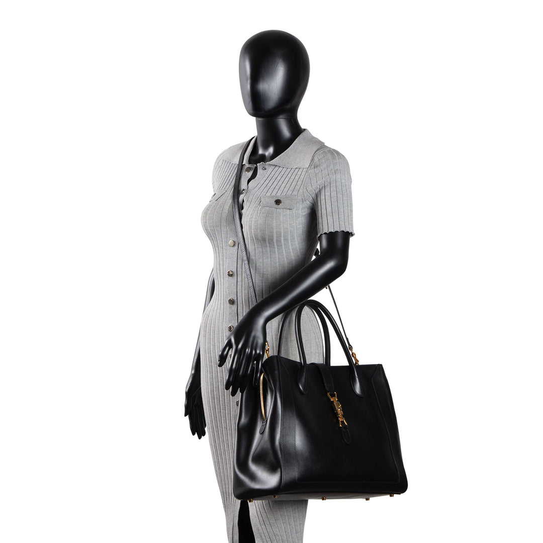GUCCI Large Jackie 1961 Tote w/ Strap - Black