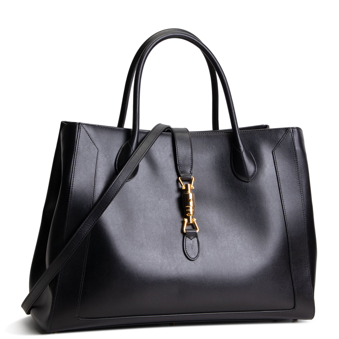 GUCCI Large Jackie 1961 Tote w/ Strap - Black