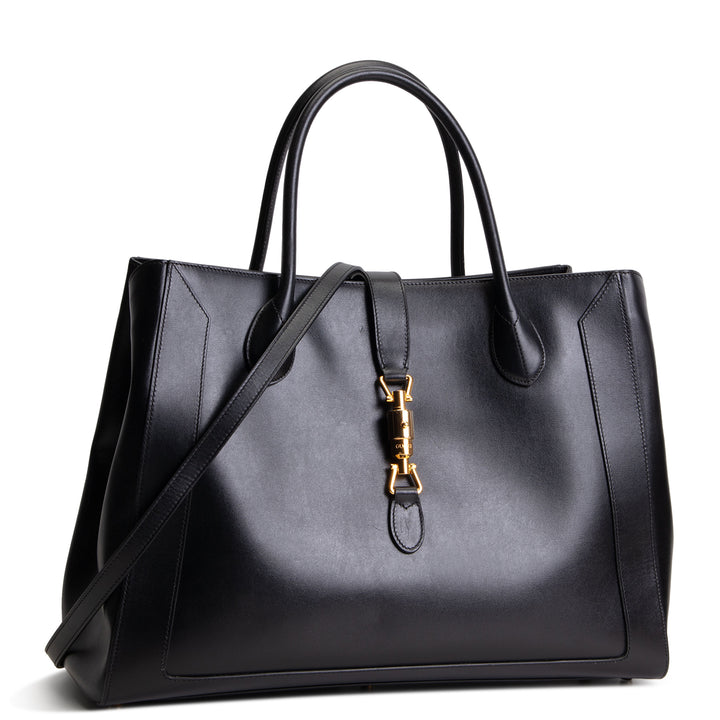 GUCCI Large Jackie 1961 Tote w/ Strap - Black